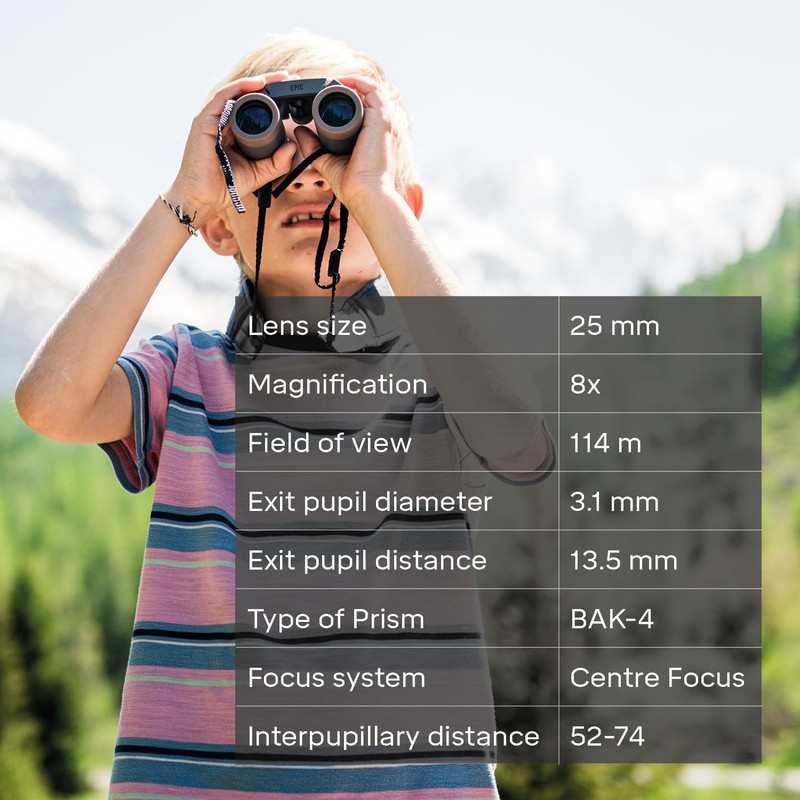 Silva Small Binoculars for Adults - Scenic 8-8x25 - Foldable