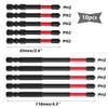 Saipor 10pcs PH2 Flat Slotted Phillips Cross Head Screwdriver Bit
