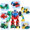 iPlay, iLearn Kids Dinosaur Transforme Robot Toy, Magnetic Construction Trucks