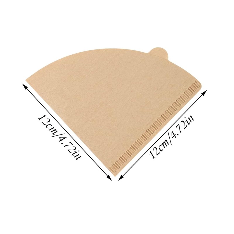 100-Pack Unbleached Coffee Filters, Disposable Cone Filter Papers for 1-2