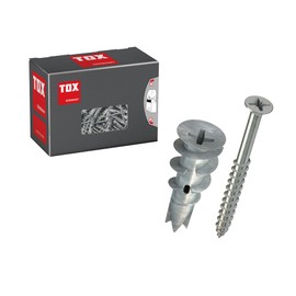 TOX Gipskartondübel Spiral Plus + S, 32 mm Dübel inkl. Schraube, PZ2, für EIN-und zweilagige Gipskartonplatten, Gipsfaserplatte, ohne Vorbohren in Gipskarton, 25 Stück im Karton, 06819172, Weiß