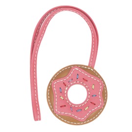 CRAZYSMITH Leather Bag Charm,Donut Keychain Purse Charms,Bag Charms for Handbags,Bag Accessories Charms（pink）