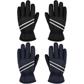 2 Pairs Kids Snow Gloves Thick Ski Gloves Toddler Winter Warm Waterproof Gloves for Children Boys Girls