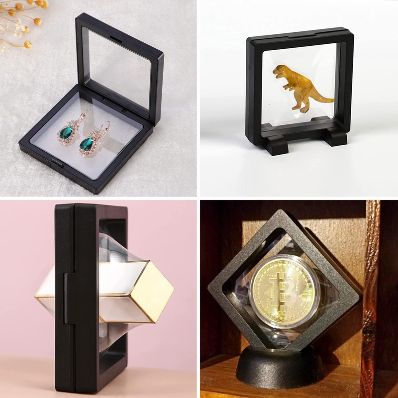 HAOBIN Floating Frame Display Holder Coin Display Box Floating Frame