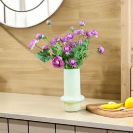 GLSATEMAN Artificial Silk Flowers Ranunculus Flower for Wedding Home Decoration 5 PCS Purple