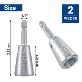 WISEPRO Wire Twister Tool for Drill, 2PCS Wire Nut Twister Electrician Line Connector, 1/4inch Hex Shank Cable Wire Twisting Tool, Portable Wire Twisting Tool for Electrical Power Drill