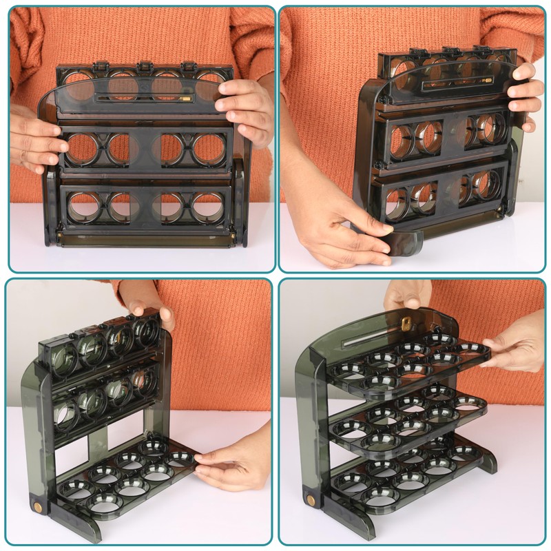 BELLE VOUS Eier Aufbewahrung Kühlschrank Organizer für 24 Eier -