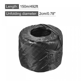 sourcing map Polyester Nylon Plastic Rope Twine Household Bundled for Packing Gardening Craft,450m Total Length,Black Pack of 3