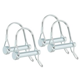 PATIKIL Shaft Locking Pin W Ear 3/8x2x1.65(D*L*IW), 4 Pcs Safety Coupler Pin Pto Pin Round Arch Wire Retainer and Ear for Farm Trailer Tractor Truck Boat Towing (9.2x50x42mm)