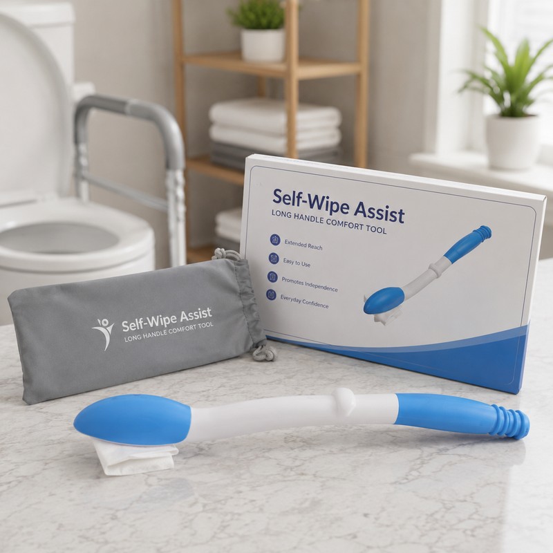Long Handle Self Wipe Aid for Bathroom Hygiene – Foldable