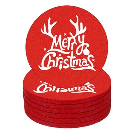 4 Pcs Christmas Coasters, Xmas Coasters Cup Mats Wine Tea Coffee Milk Mats Gift for Christmas Party Holiday Wedding Dinner Decoration