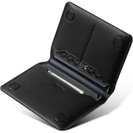 VULKIT Porta Pasaporte Minimalista con Bloqueo de RFID, Cartera de Viaje de Cuero para Hombre y Mujer, Cierre Magnético