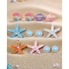 SAFITOYA Decorative Shoe Charms Set, 12 Pieces, Iridescent Seashells Starfish
