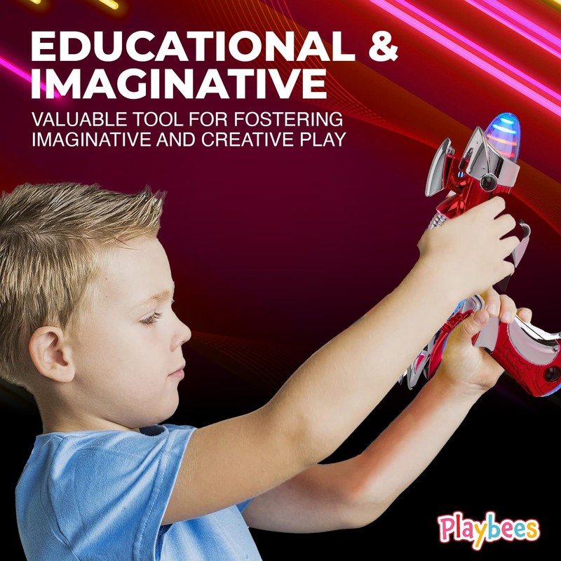 Playbees Light-Up Noise Blaster - Red - 11.5 Inches -