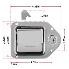 FORWODE Truck Tool Box Latch Replacement Kit- 304 Stainless Truck Toolbox Lock with 2 Washers, 4 Keys for Truck, 8 Blind Rivets (2 Pack)