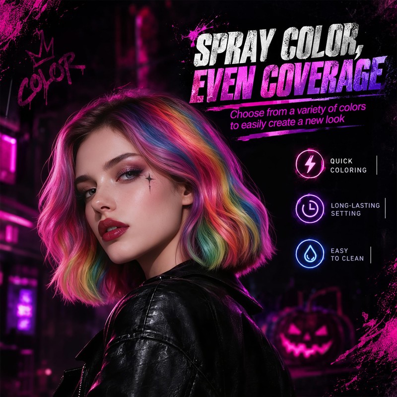 Temporary Red Hair Color Spray for Kids Women Men (Red,