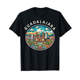 Matching Guadalajara Mexican City Trip Apparel Unisex-Adults/Unisex-Kids Black Cathedral Mexico T-Shirt