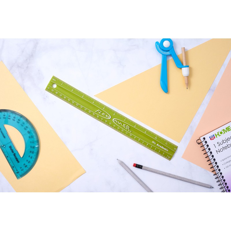 It's Academic Flexi Rulers, 12 Inches and 30 Cms, Flexible
