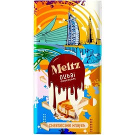 Meltz Pistachio Dubai Chocolate Cheesecake Bar 192g - Filled With Premium Crispy Kataifi - Luxury Rich Milk Chocolate, Individually Wrapped - Perfect Dubai Sweets Treat Box Dairy Gift (Pack of 1)