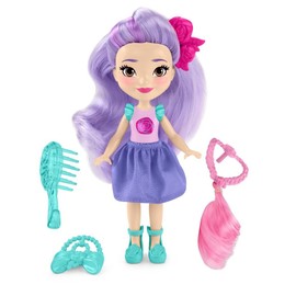 Fisher-Price Preschool Toy Sunny Day Pop-In Style Blair, 6-Inch Poseable Doll with 3 Hair Accessories for Pretend Play Ages 3+ Years