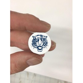Tiger Award Decals Bengals Cats Thick mil Vinyl 1-1/8" Diameter (100 Decals) Stickers, Football, Baseball, Softball, Lacrosse, Hockey, Coaching, Motivation, Game and Practice (Navy on White)