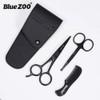 BlueZOO Beard Mustache Scissors and Comb Kit with PU Storage