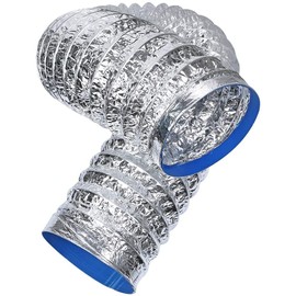 TKY Flexible Duct Flexible Hose Duct Hose Pipe Ventilation Aluminum Air Duct Intake DIY (150mm, 1m)
