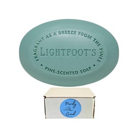 Lightfoot's Pine Soap for Men (1 Bar), All Natural Pine Scented Mens Athletic Soap for Body or Hands and One (1) Box