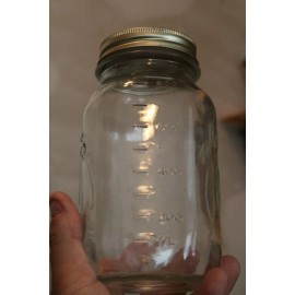 (1) Vintage (NOS), 1 qt Clear Magic Mason, Mason Jar, Ring/Magic Button Lid