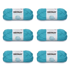 Bernat Handicrafter Cotton Mod Blue Yarn - 6 Pack of 50g/1.75oz - Cotton - 4 Medium (Worsted) - 80 Yards - Knitting/Crochet