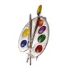 Painting Palette Artist Brooch for Women, Colourful Painter Pin Jewellery