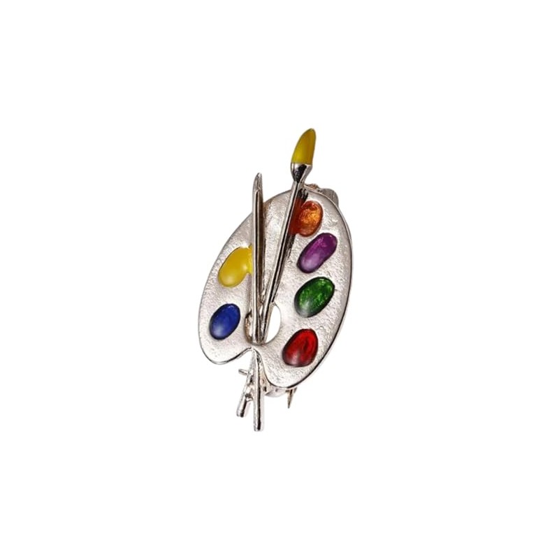 Painting Palette Artist Brooch for Women, Colourful Painter Pin Jewellery