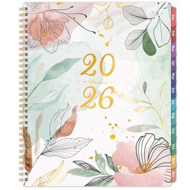 2026 Planner - 2026 Weekly and Monthly Planner, Jan.2026 - Dec.2026, Weekly and Monthly Planner 2026, 9" x 11", Calendar Planner, Colorful Tabs, Back Pocket, Perfect Daily Organizer - Floral