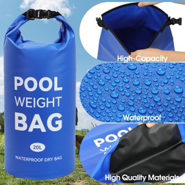 Ciweisah Pool Weights Bags for Steps Pool Ladder Weights with Heavy-Duty Handle Pool Sand Bag Waterproof Dry Bag for Above Ground Pool Steps Quick Release and Filling(Deep Blue, 20L)