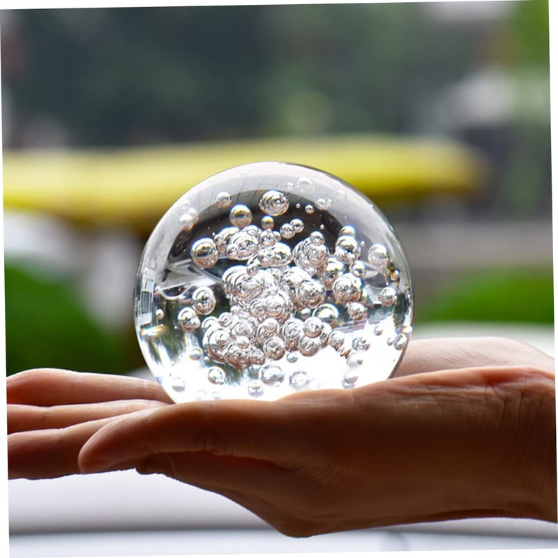 GRIRIW Elegant 6cm Bubble Glass Ball Ornament Rockery Decor Add