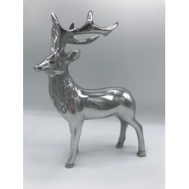 Hermann Bauer jun. Kollektion Stag Figurine Standing with Antlers (Silver Shine, Aluminium)