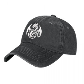 Dragon Embroidered Hat for Men Women Dad Hat Baseball Cap Adjustable Unisex Black
