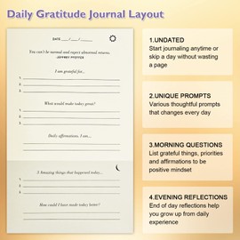The Gratitude Journal, manifestation journal, Daily Journal with Prompts for Affirmation, Happiness, Mindfulness, Positivity, Wellness, Undated Journal for Women & Men(8.5 * 5.5 inches)