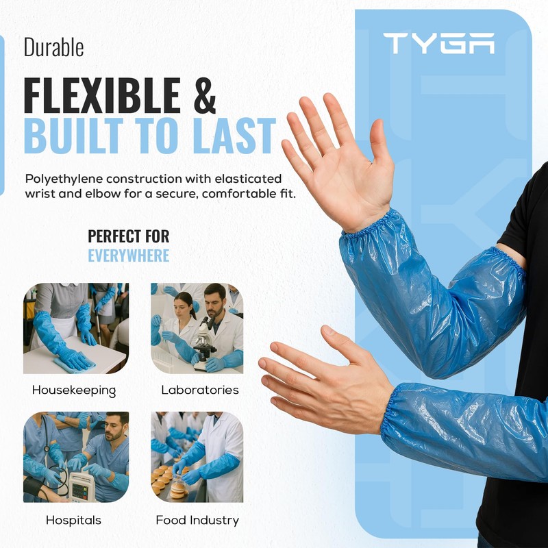 TYGA STORE 3 x 100 Oversleeves Arm Covers - Waterproof