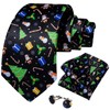DiBanGu Mens Christmas Tie Set Funny Festive Tie Woven Pocket