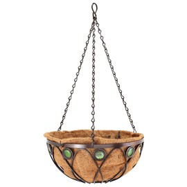 Arcadia Emerald Series Round Hanging Basket Planters, 16-Inch