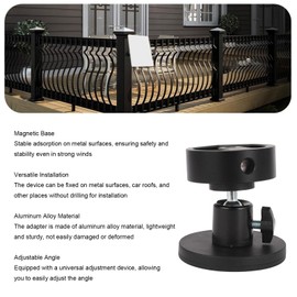 Garsent Magnetic Car Antenna Mount for Mini, Adjustable Angle Car Roof Mounting for Star Connections, Easy Installation, Aluminium Alloy Tripod Adapter