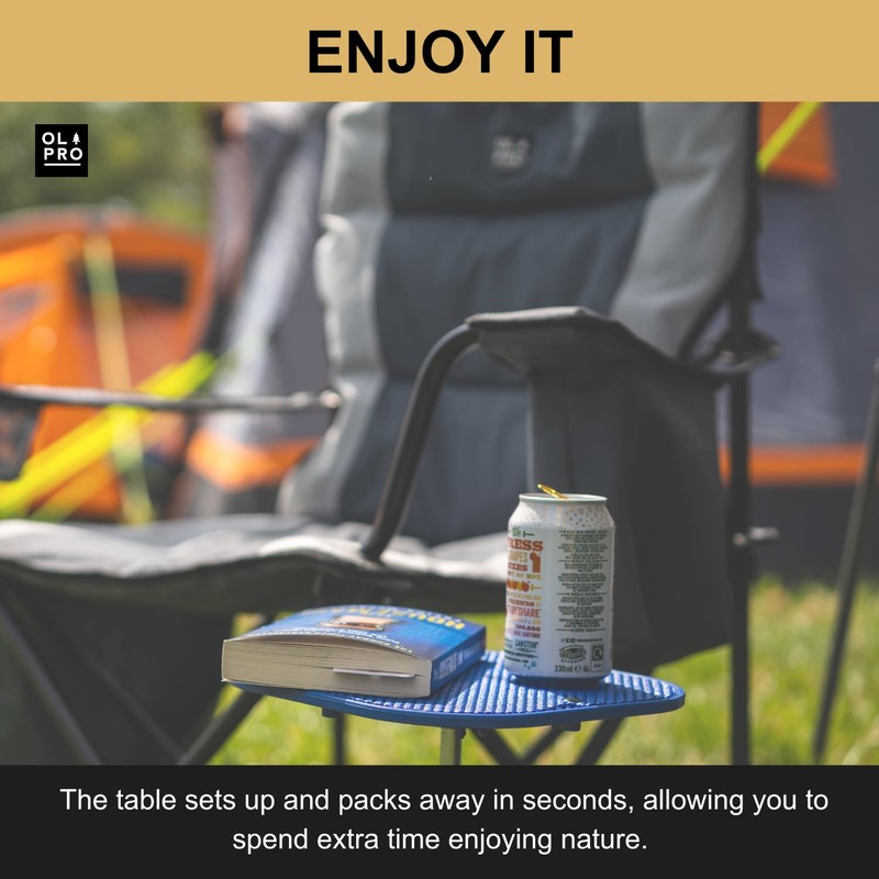 OLPRO | Portable Camping Table with Spike | Lightweight &