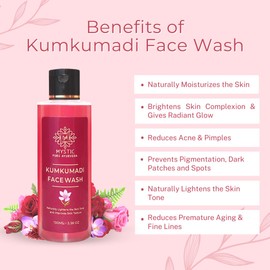 Mystic Pure Ayurveda Kumkumadi Ayurvedic Face Wash for Skin Brightening & Improving Skin Tone- SLS & Paraben Free Face Wash- 100ml