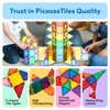 PicassoTiles 100 Piece Set 100pcs Magnet Building Tiles Clear Magnetic