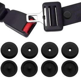 4 Pairs Seat Belt Stop Buttons Anti- slip Practical Seat Belt Retainer Buckle Buttons，Seat Belt Stop Button Buttons Prevent Seatbelt Buckle from Sliding Down(Black)