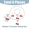 UNICRAFTALE 8Pcs 2 Colors Cherry Jewelry Set Cherry Necklace Bracelet