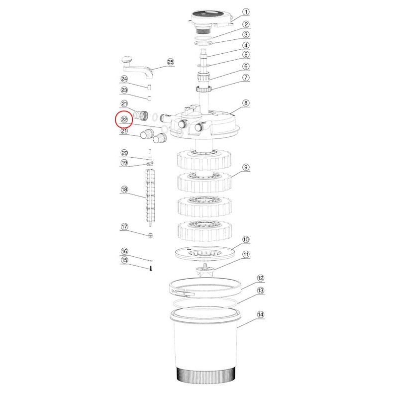 Replacement Part SunSun CPF 2500 Pressure Pond Filter O-Ring 5