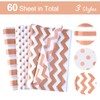 MIAHART 60 Pcs Rose Gold Tissue Paper Bulk 3 Style