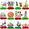Italian Party Decorations, 12 Honeycomb Centerpieces with Venice, Pizza, Wine,